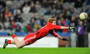 4 February 2012; Peter Harte, Tyrone, stretches to score his side's second goal. Allianz Football League, Division 2, Round 1, Kildare v Tyrone, Croke Park, Dublin. Picture credit: Dáire Brennan / SPORTSFILE