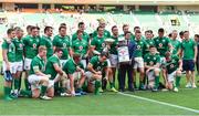 17 June 2017; The Ireland team with the trophy after the international rugby match between Japan and Ireland at the Shizuoka Epoca Stadium in Fukuroi, Shizuoka Prefecture, Japan. Photo by Brendan Moran/Sportsfile
