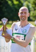 17 June 2017; Kevin Maunsell of Clonmel AC, Co Tipperary, with his trophy after winning the Irish Runner 5 Mile at the Phoenix Park in Dublin. Photo by Sam Barnes/Sportsfile