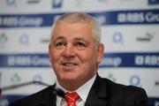 5 February 2012; Wales head coach Warren Gatland during the press conference. RBS Six Nations Rugby Championship, Ireland v Wales, Post Match Press Conference, Aviva Stadium, Lansdowne Road, Dublin. Picture credit: Brian Lawless / SPORTSFILE