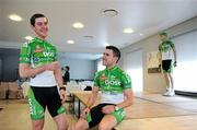 9 February 2012; Irish members of the An Post Sean Kelly Team, left, and Mark Cassidy at the 2012 team launch. Shamrock Hotel, Tielt, Belgium. Picture credit: Stephen McCarthy / SPORTSFILE