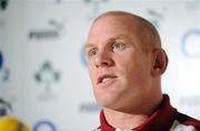 9 February 2012; Ireland captain Paul O'Connell during a press conference ahead of their side's RBS Six Nations Rugby Championship game against France on Saturday. Ireland Rugby Squad Press Conference, Carton House, Maynooth, Co. Kildare. Picture credit: Brendan Moran / SPORTSFILE