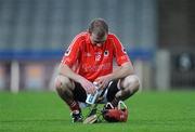 11 February 2012; Mervyn Gammell, Charleville, shows his disappointment after the game. AIB GAA Hurling All-Ireland Junior Club Championship Final, Charleville, Cork v St. Patrick's Ballyragget, Co. Kilkenny, Croke Park, Dublin. Picture credit: Pat Murphy / SPORTSFILE