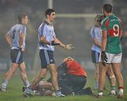 11 February 2012; James McCarthy, Dublin, before beieng shown a red card by referee Marty Duffy. Allianz Football League, Division 1, Round 2, Mayo v Dublin, McHale Park, Castlebar, Co. Mayo. Picture credit: David Maher / SPORTSFILE