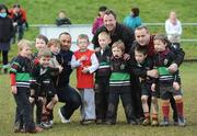 12 February 2012; Members of De La Salle Palmerstown RFC with Leinster's Leo Auva'a, fifth from left, during the Kieran Burke Festival of Rugby 2012, De La Salle Palmerston RFC, Kiltiernan, Co. Dublin. Picture credit: Ray Lohan / SPORTSFILE