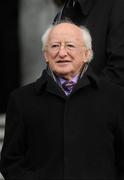 12 February 2012; President of Ireland Michael D. Higgins during his first official engagement in Croke Park. AIB GAA Football All-Ireland Intermediate Club Championship Final, Davitts, Mayo v Milltown - Castlemaine, Co. Kerry, Croke Park, Dublin. Picture credit: Pat Murphy / SPORTSFILE