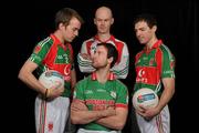 13 February 2012; St. Brigid's captain Darragh Donnelly is surrounded by Garycastle players, from left, Doran Harte, Cathal Mullin and John Gaffey ahead of their meeting in the AIB GAA Football Senior Club Championship Semi-Final on Saturday 18th February, in Pearse Park, Longford. Athlone IT, Athlone, Co. Westmeath. Picture credit: Stephen McCarthy / SPORTSFILE