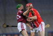 11 February 2012; Joseph Phelan, St. Patrick's Ballyragget, in action against Gavin Kelleher, Charleville. AIB GAA Hurling All-Ireland Junior Club Championship Final, Charleville, Cork v St. Patrick's Ballyragget, Co. Kilkenny, Croke Park, Dublin. Picture credit: Pat Murphy / SPORTSFILE