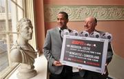 20 February 2012; Phil Babb and Mick Martin promote ESPN’s coverage of Sunderland v Newcastle and Aberdeen v Celtic. Merrion Hotel, Dublin. Picture credit: David Maher / SPORTSFILE