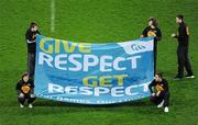 4 February 2012; The &quot;Give Respect get Respect&quot; flag during the Half-Time Mini Games. Allianz Football League, Division 1, Round 1, Dublin v Kerry, Croke Park, Dublin. Picture credit: Ray McManus / SPORTSFILE