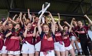 1 July 2017; Galway captain Emma Madden and her team-mates celebrate with the cup after the All Ireland Ladies Football Under 14 A Final between Galway and Kerry at McDonagh Park in Nenagh, Co Tipperary. Photo by Brendan Moran/Sportsfile