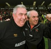 7   July 2002; Armagh manager Joe Kernan celebrates at the final whistle, Armagh v Donegal, Ulster Football Final, St Tighearnachs Park, Clones, Co. Monaghan. Picture credit; Damien Eagers / SPORTSFILE