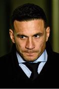 2 July 2017; Sonny Bill Williams of New Zealand speaks to media as he departs a judicial hearing at New Zealand Rugby Offices in Wellington following a red card during the second Test of the NZ Lions Series, held at Westpac Stadium, Wellington. Photo by Mark Tantrum/Sportsfile