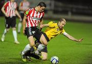 2 March 2012; Stephen McLaughlin, Derry City, in action against Owen Heary, Bohemians. Airtricity League Premier Division, Derry City v Bohemians, Brandywell Stadium, Derry. Picture credit: Oliver McVeigh / SPORTSFILE