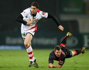 2 March 2012; Ruan Pienaar, Ulster, evades the tackle of  Chris Leck, Edinburgh. Celtic League, Ulster v Edinburgh, Ravenhill Park, Belfast. Picture credit: John Dickson / SPORTSFILE