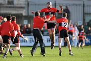 3 March 2012; Robert White, UCC, celebrates after victory over CIT. Irish Daily Mail Fitzgibbon Cup Final, University College Cork v Cork Institute of Technology, Mardyke Arena, Cork. Picture credit: Diarmuid Greene / SPORTSFILE