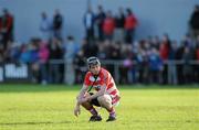3 March 2012; Brendan Weathers, CIT, shows his disappointment at the final whistle after defeat to UCC. Irish Daily Mail Fitzgibbon Cup Final, University College Cork v Cork Institute of Technology, Mardyke Arena, Cork. Picture credit: Diarmuid Greene / SPORTSFILE