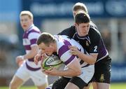 4 March 2012; Edward Byrne, Clongowes Wood College SJ, in action against Daniel Hynes, Terenure College. Powerade Leinster Schools Senior Cup Semi-Final, Clongowes Wood College SJ v Terenure College, Donnybrook Stadium, Donnybrook, Dublin. Picture credit: Brian Lawless / SPORTSFILE