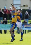 4 March 2012; Camin Morey, Clare, in action against Shane Maher, Tipperary. Waterford Crystal Cup Hurling Final, Clare v Tipperary, O'Garney Park, Sixmilebridge, Co. Clare. Picture credit: Diarmuid Greene / SPORTSFILE