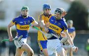 4 March 2012; Shane Maher, Tipperary, in action against Camin Morey, Clare. Waterford Crystal Cup Hurling Final, Clare v Tipperary, O'Garney Park, Sixmilebridge, Co. Clare. Picture credit: Diarmuid Greene / SPORTSFILE