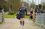 6 March 2012; Ireland's Donncha O'Callaghan arrives for squad training ahead of their side's RBS Six Nations Rugby Championship game against Scotland on Saturday. Ireland Rugby Squad Training, Carton House, Maynooth, Co. Kildare. Picture credit: Brendan Moran / SPORTSFILE