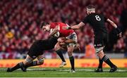 8 July 2017; Jonathan Sexton of the British & Irish Lions in action against Sam Cane, left, and Kieran Read of New Zealand during the Third Test match between New Zealand All Blacks and the British & Irish Lions at Eden Park in Auckland, New Zealand. Photo by Stephen McCarthy/Sportsfile