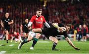 8 July 2017; Jordie Barrett of New Zealand in action against Elliot Daly of the British & Irish Lions during the Third Test match between New Zealand All Blacks and the British & Irish Lions at Eden Park in Auckland, New Zealand. Photo by Stephen McCarthy/Sportsfile