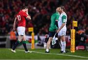 8 July 2017; Jonathan Sexton of the British & Irish Lions leaves the field for a HIA during the Third Test match between New Zealand All Blacks and the British & Irish Lions at Eden Park in Auckland, New Zealand. Photo by Stephen McCarthy/Sportsfile