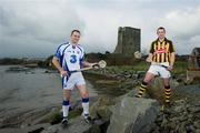 7 March 2012; Waterford’s Michael Walsh, left, and Kilkenny’s Eoin Larkin were at Grannagh Castle, Waterford, today as part of the GAA’s promotion of the Allianz Leagues. On Sunday 11th March Waterford will host Kilkenny, in Walsh Park, in Round 2 of the Allianz Hurling League Division 1A. The Thatch Pub, Kilmacow, Waterford. Picture credit: Matt Browne / SPORTSFILE