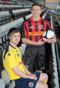 8 March 2012; DHL Express strengthens its ties with Irish football as it is unveiled as main sponsor of Bohemian FC. Bohemian FC players Ryan McEvoy, left, and Keith Buckley at the announcement that DHL Express are to become the main sponsor of Bohemian Football Club for the 2012 season. Dalymount Park, Dublin. Picture credit: Brian Lawless / SPORTSFILE