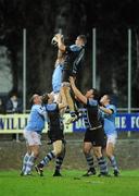 9 March 2012; Dan Heffernan, Shannon, wins possession for his side in the line-out ahead of Frank McKenna, Garryowen. Ulster Bank League Division 1A, Garryowen v Shannon, Garryowen RFC, Dooradoyle, Co. Limerick. Picture credit: Diarmuid Greene / SPORTSFILE