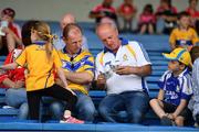 9 July 2017; Clare and Cork supporters in the stand before the Munster GAA Hurling Senior Championship Final match between Clare and Cork at Semple Stadium in Thurles, Co Tipperary. Photo by Brendan Moran/Sportsfile