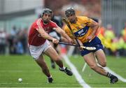 9 July 2017; John Conlon of Clare in action against Christopher Joyce of Cork during the Munster GAA Hurling Senior Championship Final match between Clare and Cork at Semple Stadium in Thurles, Co Tipperary. Photo by Brendan Moran/Sportsfile