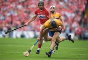 9 July 2017; John Conlon of Clare in action against Christopher Joyce of Cork during the Munster GAA Hurling Senior Championship Final match between Clare and Cork at Semple Stadium in Thurles, Co Tipperary. Photo by Brendan Moran/Sportsfile