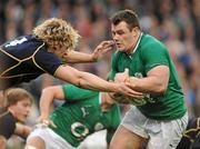 10 March 2012; Cian Healy, Ireland, is tackled by Richie Gray, Scotland. RBS Six Nations Rugby Championship, Ireland v Scotland, Aviva Stadium, Lansdowne Road, Dublin. Picture credit: Brendan Moran / SPORTSFILE