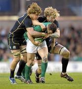 10 March 2012; Cian Healy, Ireland, is tackled by David Denton, left, and Richie Gray, Scotland. RBS Six Nations Rugby Championship, Ireland v Scotland, Aviva Stadium, Lansdowne Road, Dublin. Photo by Sportsfile