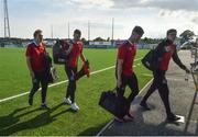 12 July 2017; Dundalk players arrive before the UEFA Champions League Second Qualifying Round first leg match between Dundalk and Rosenborg at Oriel Park in Dundalk, Co Louth. Photo by David Maher/Sportsfile