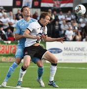 12 July 2017; David McMillan of Dundalk in action against Johan Laerdre Djordai of Rosenborg during the UEFA Champions League Second Qualifying Round first leg match between Dundalk and Rosenborg at Oriel Park in Dundalk, Co Louth. Photo by David Maher/Sportsfile