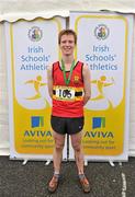 10 March 2012; Kevin Dooney, C.B.C. Monkstown, Dublin, with his gold medal after winning the Senior Boys 6000m race at the Aviva All-Ireland Schools' Cross Country 2012. St Mary’s College, Galway. Picture credit: Diarmuid Greene / SPORTSFILE
