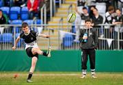 15 March 2012; Gavin Burke, Newbridge College, takes a successful conversion kick. Powerade Leinster Schools Junior Cup Semi-Final, Newbridge College v Terenure College, Donnybrook Stadium, Donnybrook, Dublin. Picture credit: Barry Cregg / SPORTSFILE