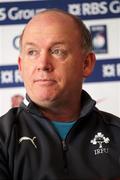 16 March 2012; Ireland head coach Declan Kidney speaking to the media during a press conference ahead of their RBS Six Nations Championship match against England on Saturday. Ireland Rugby Squad Press Conference, Twickenham Stadium, London, England. Picture credit: Matt Impey / SPORTSFILE