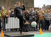 17 March 2012; Hector O hEochagain, 2FM, in action at the AIB GAA Fanzone during the AIB GAA All-Ireland Senior Club Championship finals. Croke Park, Dublin. Picture credit: Pat Murphy / SPORTSFILE