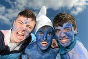 18 March 2012; St. Michael's College supporters, from left, Howard Long, from Sandymount, Paul Bermingham, from Sutton, and Gordon Quigley, from Donnybrook, ahead of the match. Powerade Leinster Schools Senior Cup Rugby Final, Clongowes Wood College SJ v St. Michael's College, RDS, Ballsbridge, Dublin. Picture credit: Brian Lawless / SPORTSFILE