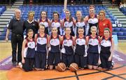 21 March 2012; The St. Vincents, Cork, team. U16A Girls - All-Ireland Schools League Finals 2012, St. Vincents, Cork v Loreto Beaufort, Dublin, National Basketball Arena, Tallaght, Dublin. Picture credit: Brian Lawless / SPORTSFILE