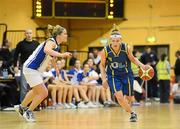 23 March 2012; Rachael Vanderwal, University of Limerick, in action against Claire Rockall, Team Montenotte Hotel Cork. Nivea For Men’s SuperLeague Final 2012, University of Limerick Basketball Club v Team Montenotte Hotel Cork, National Basketball Arena, Tallaght, Dublin. Picture credit: Brendan Moran / SPORTSFILE