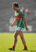 25 March 2012; Alan Dillon, Mayo, leaves the field after being sent off by referee Joe McQuillan. Allianz Football League Division 1, Round 6, Mayo v Cork, McHale Park, Castlebar, Co. Mayo. Picture credit: Pat Murphy / SPORTSFILE