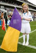 23 July 2017; Bord Gáis Energy flagbearer Vivian Moran, age 8, ahead of the GAA Hurling All-Ireland Senior Championship Quarter-Final match between Wexford and Waterford at Páirc Uí Chaoimh in Cork. Photo by Cody Glenn/Sportsfile