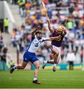 23 July 2017; Eoin Moore of Wexford in action against Pauric Mahony of Waterford during the GAA Hurling All-Ireland Senior Championship Quarter-Final match between Wexford and Waterford at Páirc Uí Chaoimh in Cork. Photo by Stephen McCarthy/Sportsfile