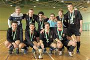 27 March 2012; The University College Cork team with the cup after beating I.T. Carlow in the Final. Colleges and Universities Futsal National Cup Finals, Gormanston College, Gormanston Co. Meath. Photo by Sportsfile