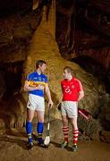 28 March 2012; Tipperary’s John O’Brien and Cork’s Paudie O'Sullivan were on the Tipperary and Cork border today, at Mitchelstown Cave, as part of the GAA’s promotion of the Allianz Leagues. This Sunday, April 1st, Tipperary will host Cork in Semple Stadium in the final round of the Allianz Hurling League, Division 1A. Mitchelstown Caves, Cahir, Co. Tipperary. Picture credit: Diarmuid Greene  / SPORTSFILE